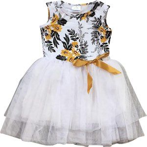 Little Girl Toddler Kids Sleeveless Tulle Floral Easter Flower Girl Dress 2-8